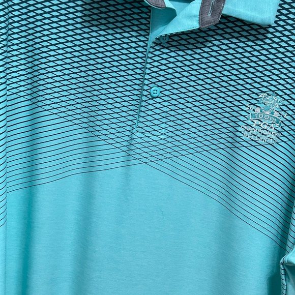 Under Armour Heatgear mens sz 2XL aqua PGA Championship collared 3 button golf s - Picture 2 of 14